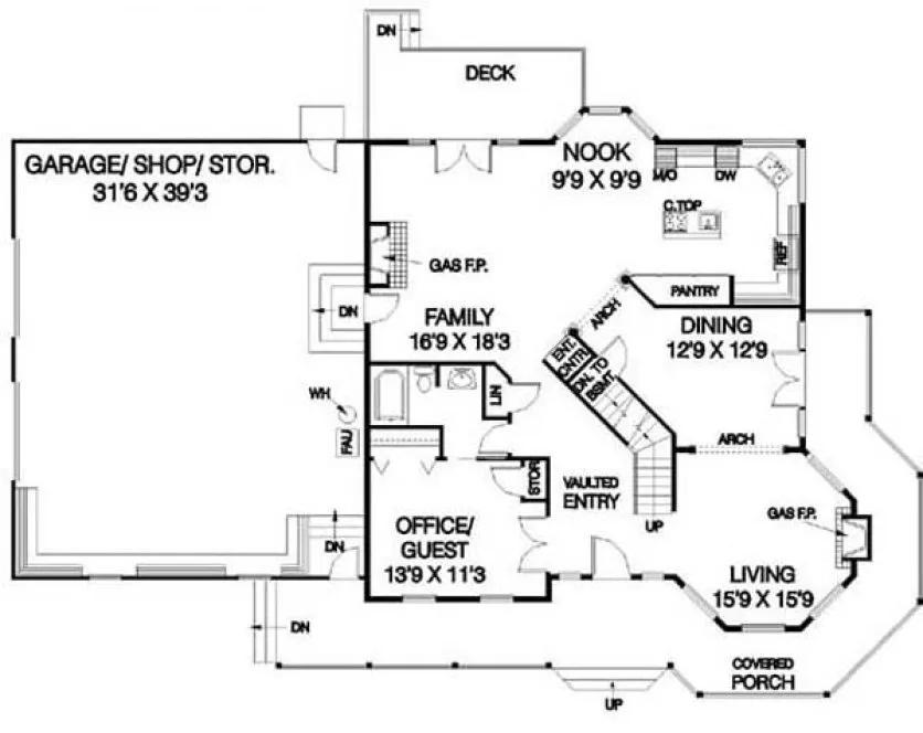 Main Floor Plan for House Plan #165073