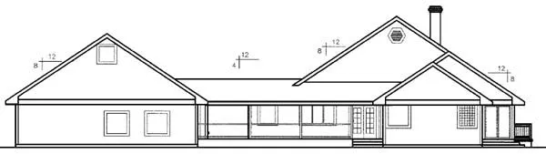 Rear Elevation for House Plan #169073