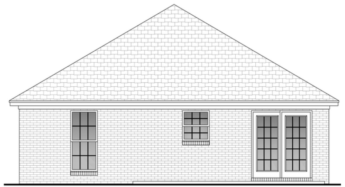 Rear Elevation for House Plan #300580