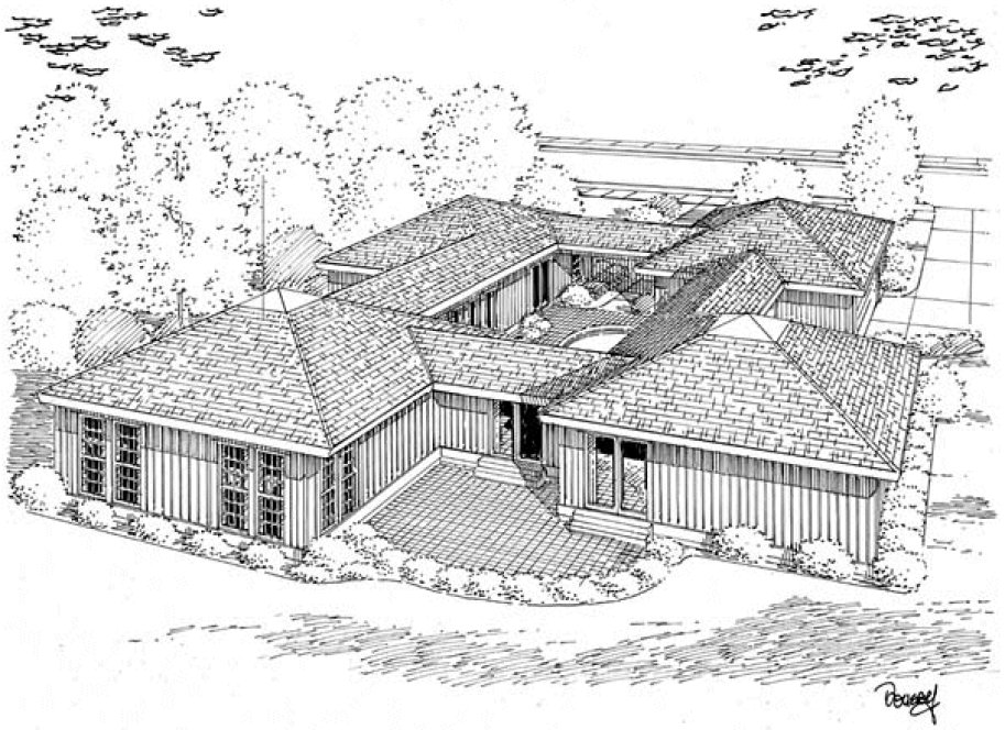 Rear Elevation for House Plan #187050