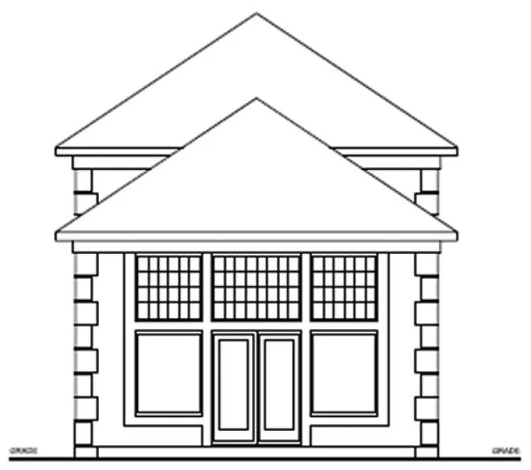 Rear Elevation for House Plan #101011