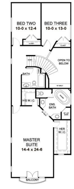 Second Floor Plan for House Plan #101011