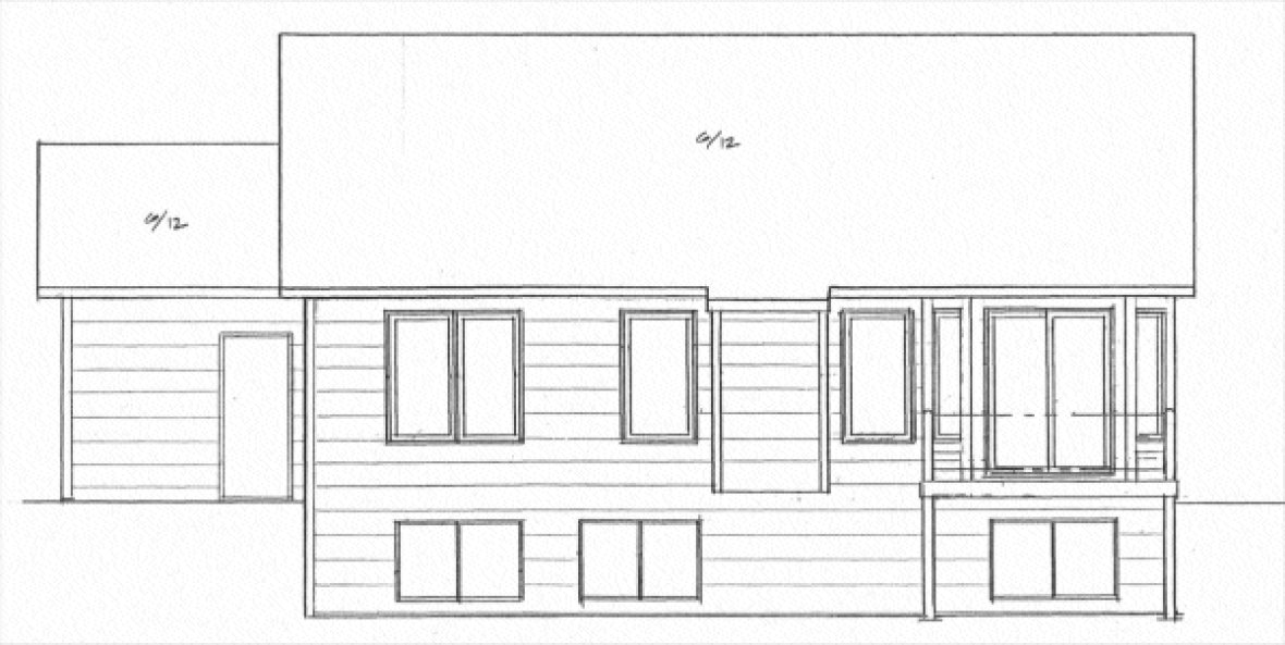 Rear Elevation for House Plan #352111