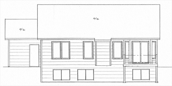 Rear Elevation for House Plan #352111