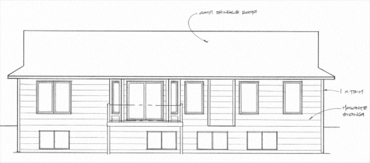 Rear Elevation for House Plan #357031