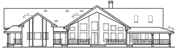 Rear Elevation for House Plan #165083