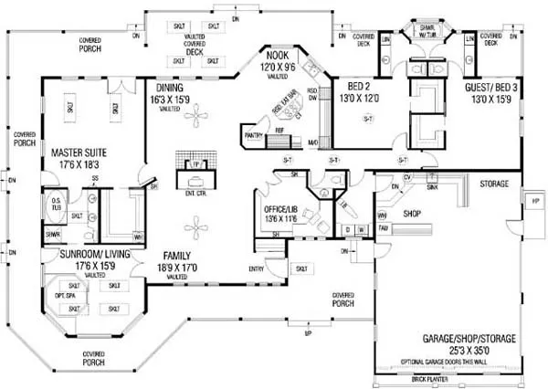 Main Floor Plan for House Plan #165083
