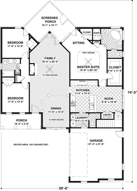 Main Floor Plan for House Plan #278181
