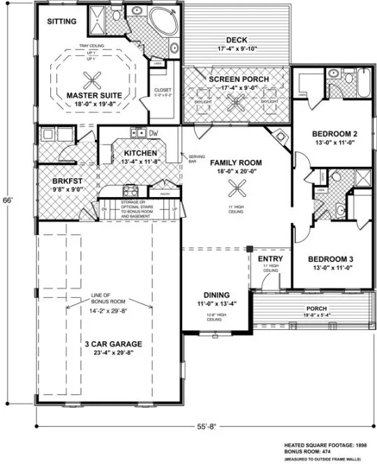 Main Floor Plan for House Plan #277181