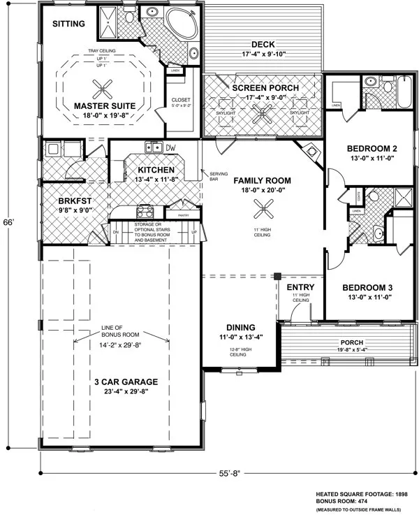 Main Floor Plan for House Plan #277181