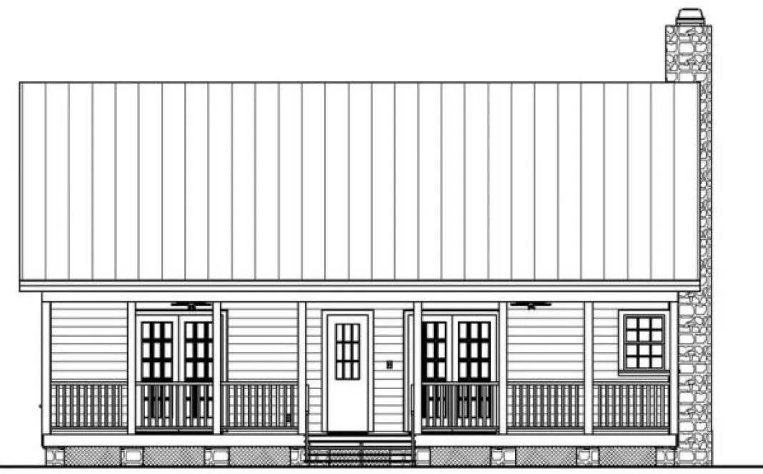 Rear Elevation for House Plan #275090
