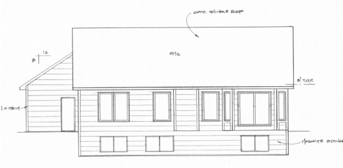Rear Elevation for House Plan #351641