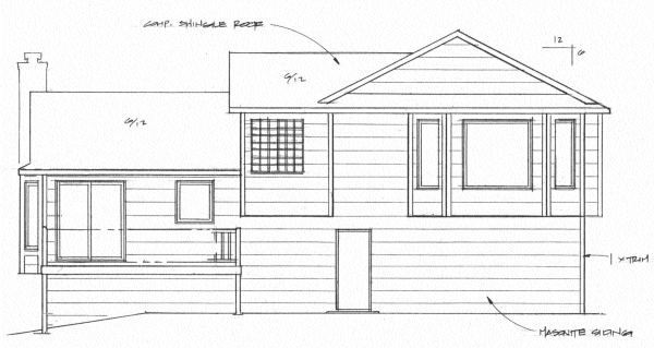 Rear Elevation for House Plan #353421