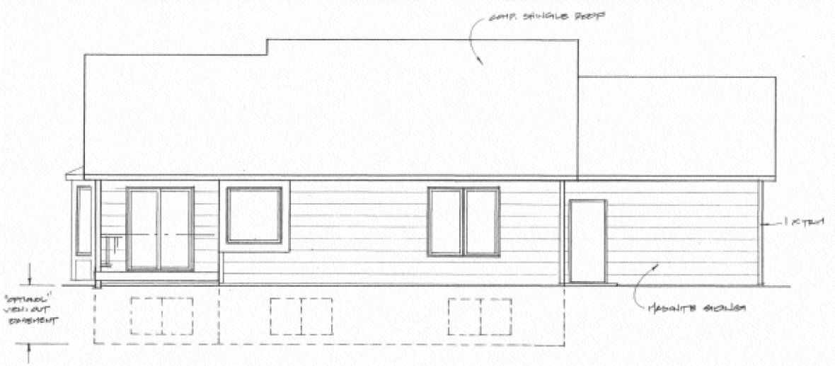 Rear Elevation for House Plan #359031