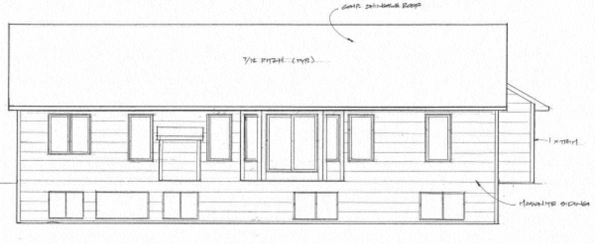 Rear Elevation for House Plan #354641
