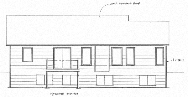 Rear Elevation for House Plan #354611