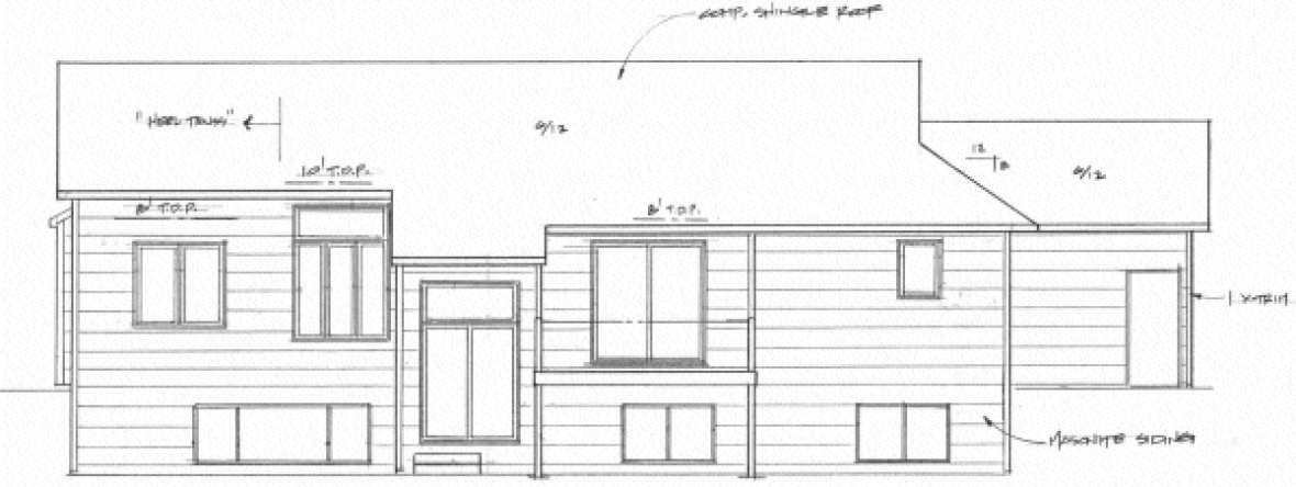 Rear Elevation for House Plan #356331