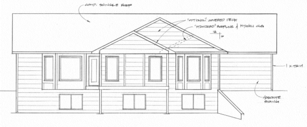 Rear Elevation for House Plan #350241