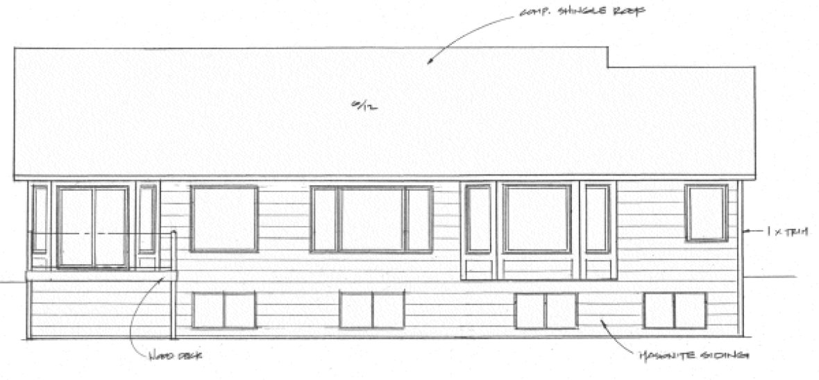 Rear Elevation for House Plan #355641