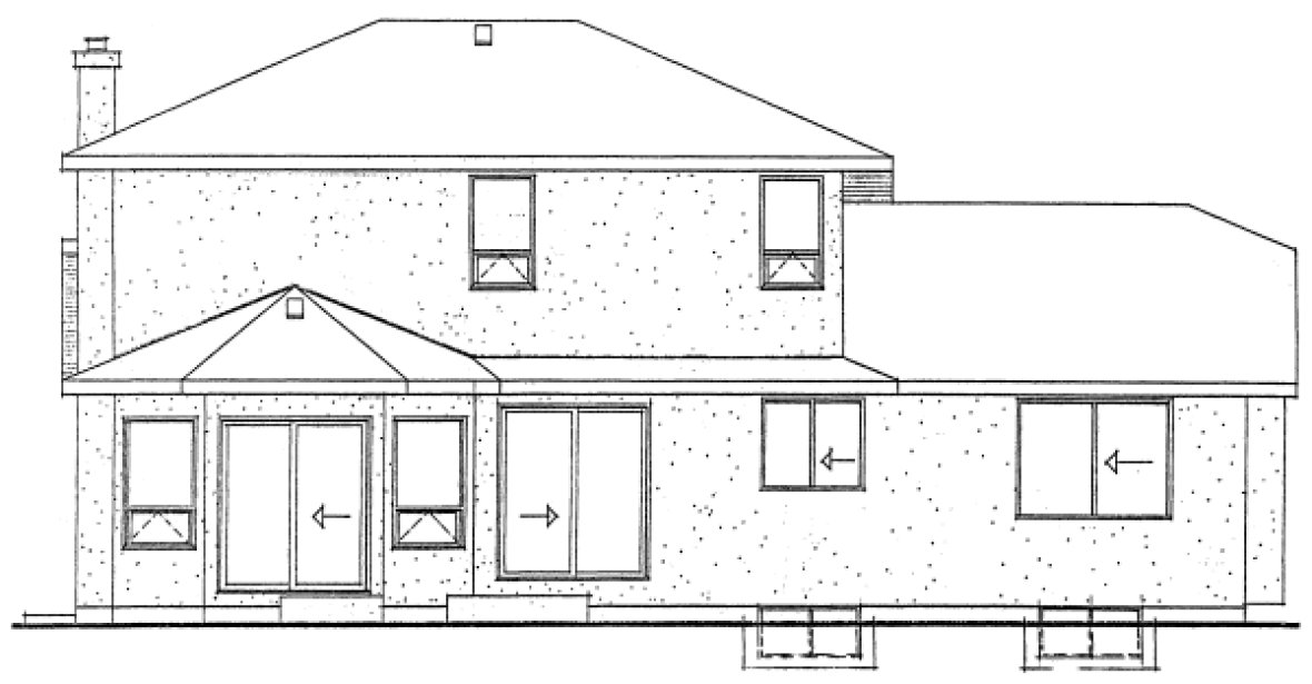 Rear Elevation for House Plan #200930