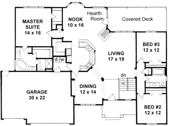 Main Floor Plan for House Plan #352002