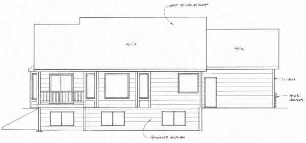 Rear Elevation for House Plan #351111