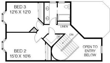 Second Floor Plan for House Plan #168110
