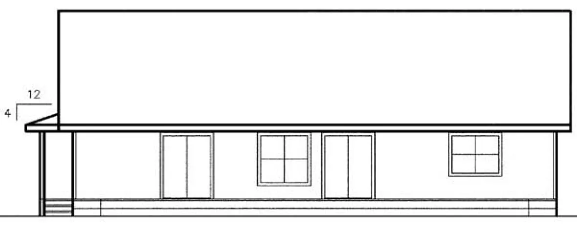 Rear Elevation for House Plan #162104