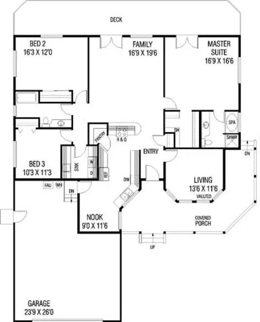 Main Floor Plan for House Plan #162104
