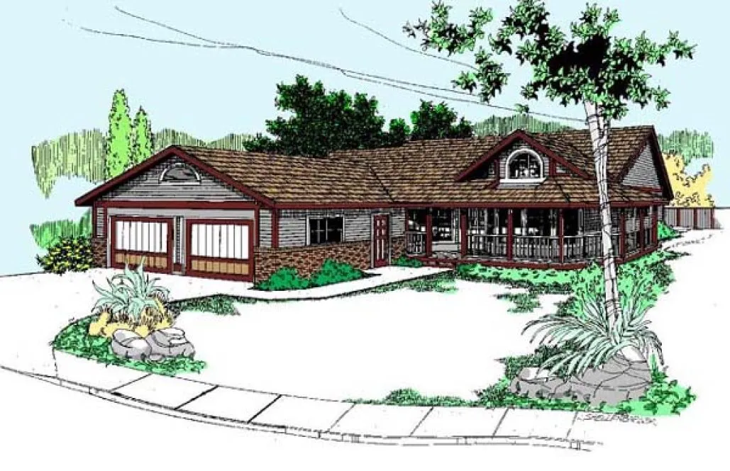 Full Rendering for House Plan #162104