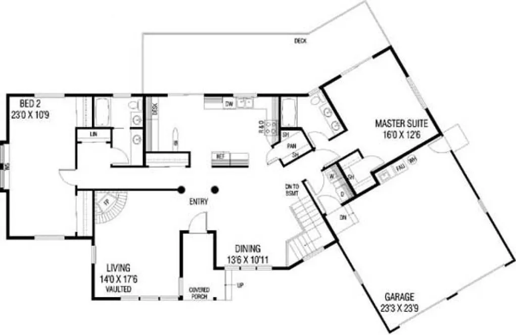 Main Floor Plan for House Plan #166414