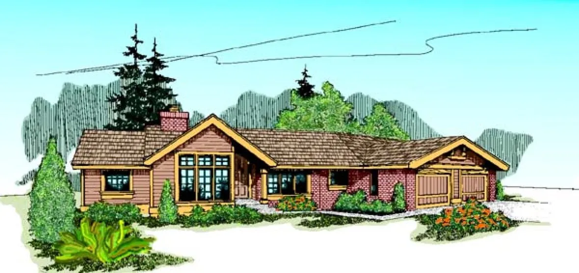 Full Rendering for House Plan #166414