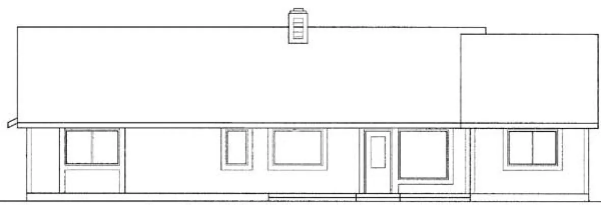Rear Elevation for House Plan #168414