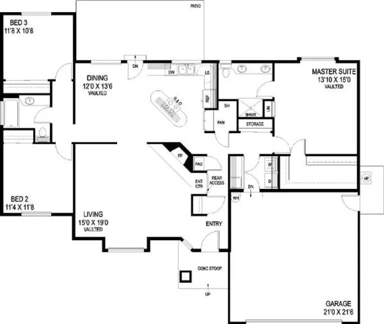Main Floor Plan for House Plan #168414