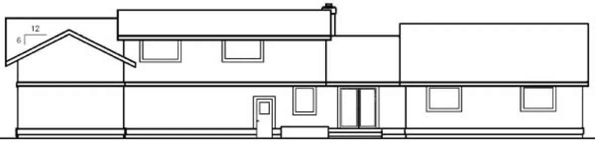 Rear Elevation for House Plan #161710