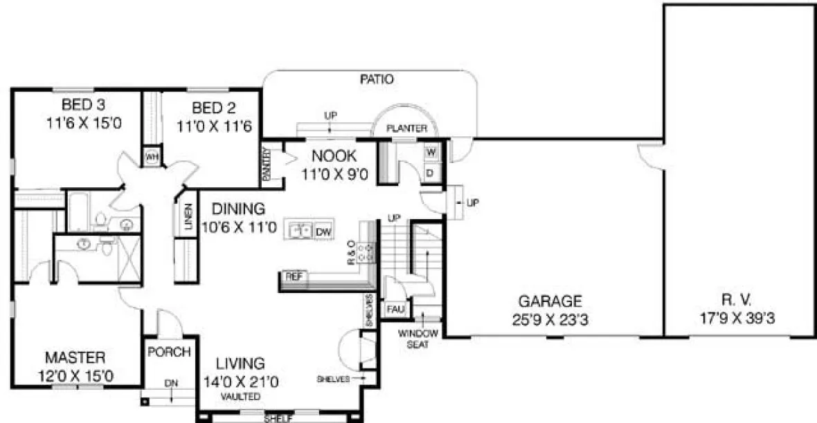 Main Floor Plan for House Plan #161710