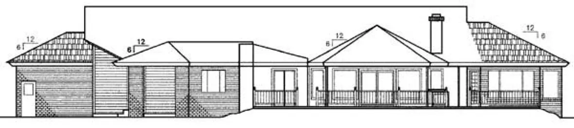 Rear Elevation for House Plan #163320