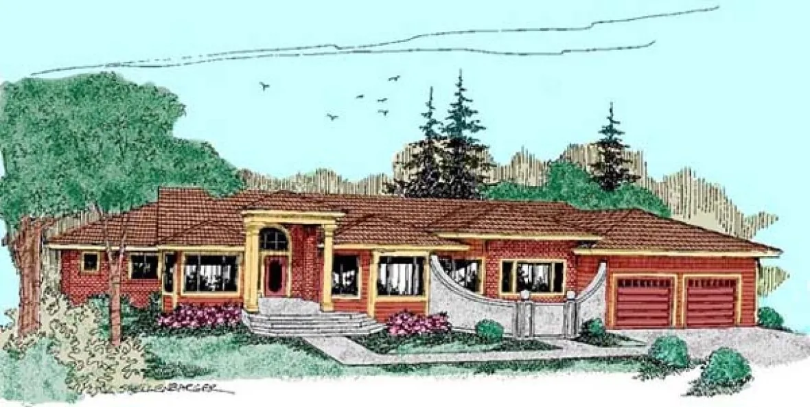 Full Rendering for House Plan #163320