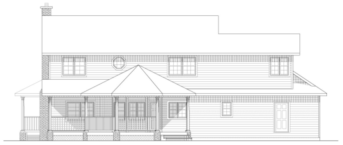 Rear Elevation for House Plan #102910
