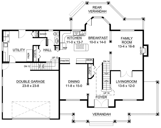 Main Floor Plan for House Plan #102910