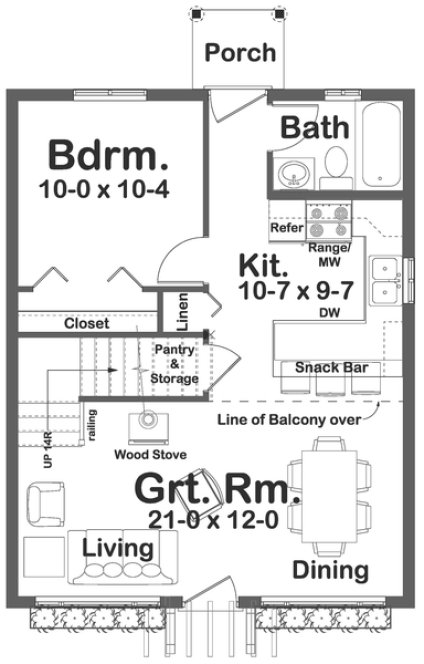 Main Floor Plan for House Plan #220972