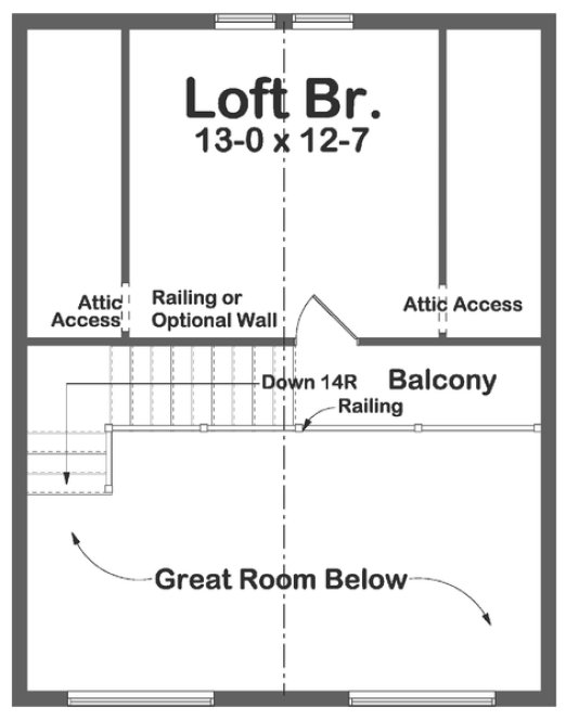 Second Floor Plan for House Plan #220972