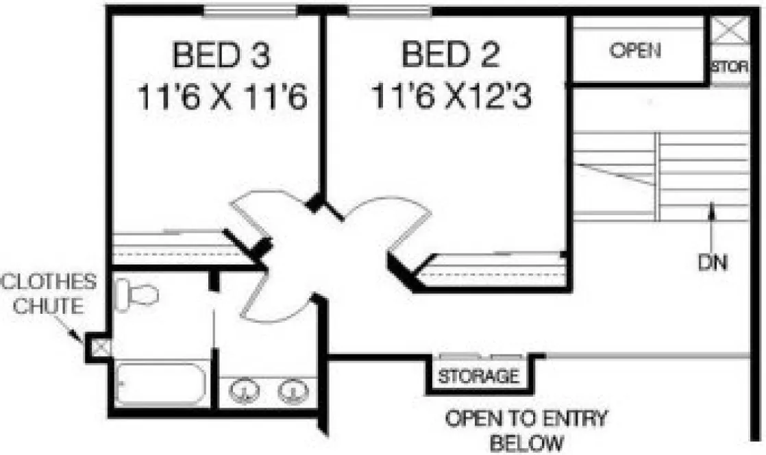 Second Floor Plan for House Plan #165204