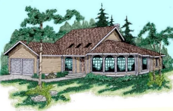 Full Rendering for House Plan #165204