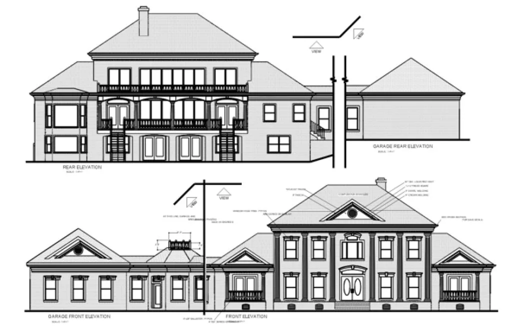 Rear Elevation for House Plan #275063