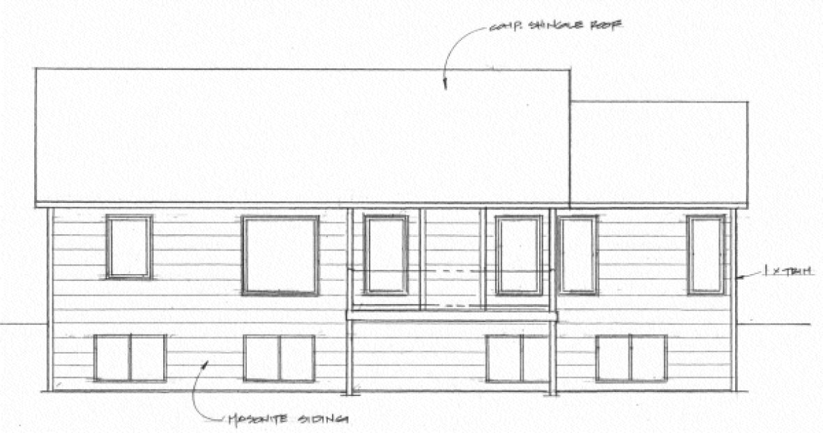 Rear Elevation for House Plan #359621