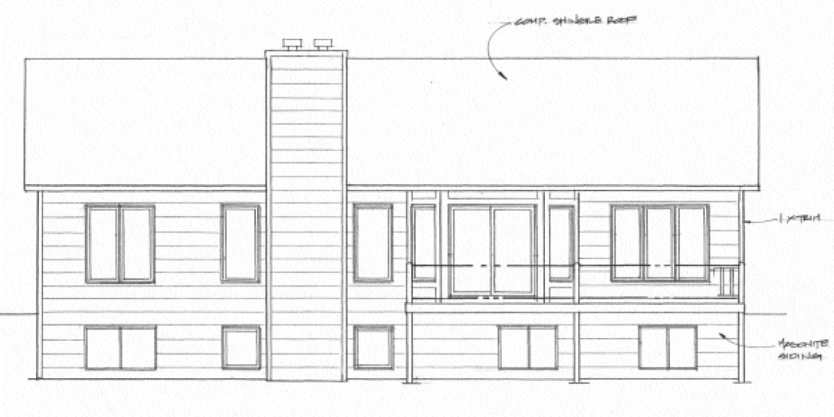 Rear Elevation for House Plan #351431