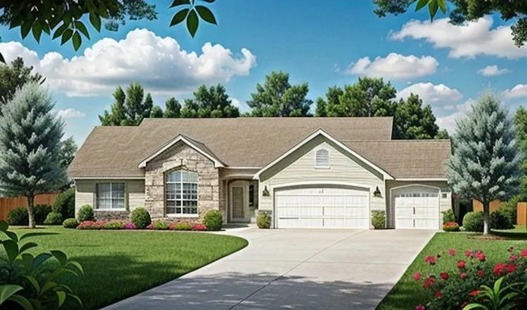 Full Rendering for House Plan #353841