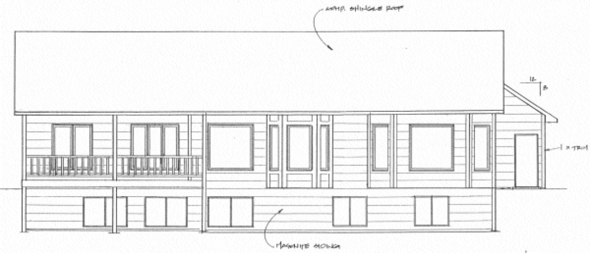 Rear Elevation for House Plan #357851