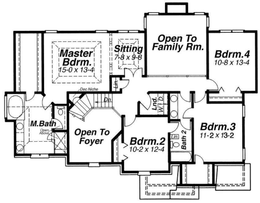 Second Floor Plan for House Plan #123462